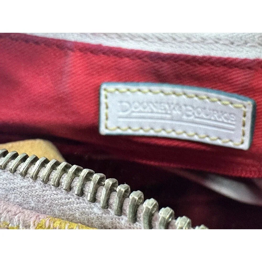 DOONEY & BOURKE White w/ Graffiti Paint Mini Hobo Purse PU4